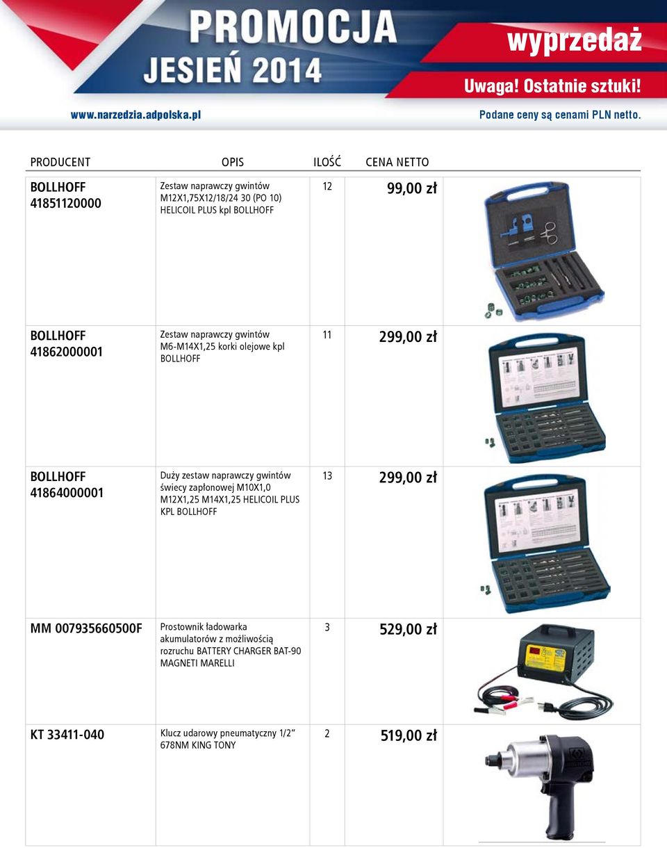 zapłonowej M10X1,0 M12X1,25 M14X1,25 HELICOIL PLUS KPL BOLLHOFF 13 299,00 zł MM 007935660500F Prostownik ładowarka akumulatorów z
