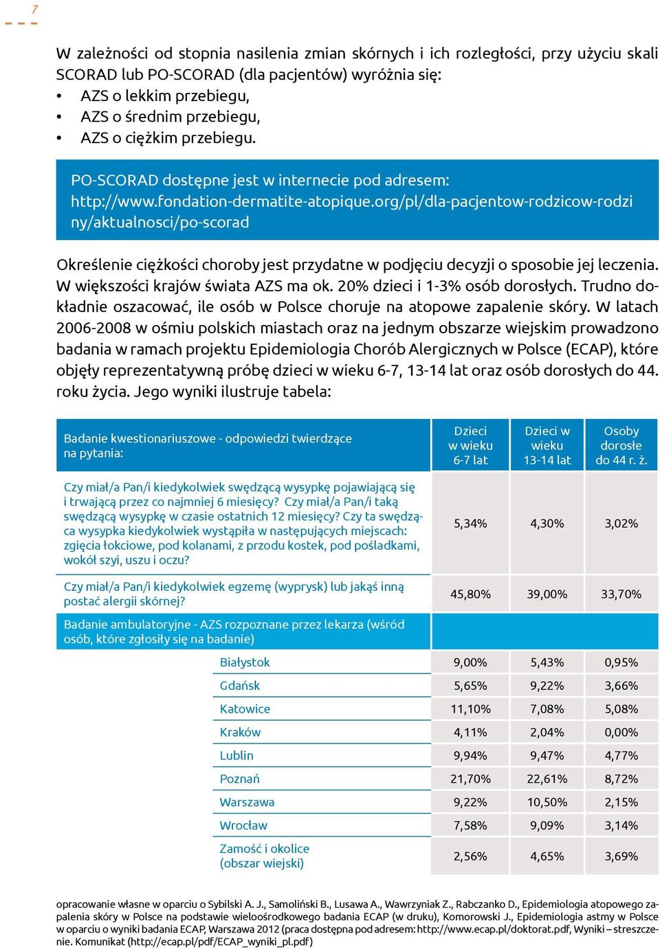 org/pl/dla-pacjentow-rodzicow-rodzi ny/aktualnosci/po-scorad Określenie ciężkości choroby jest przydatne w podjęciu decyzji o sposobie jej leczenia. W większości krajów świata AZS ma ok.