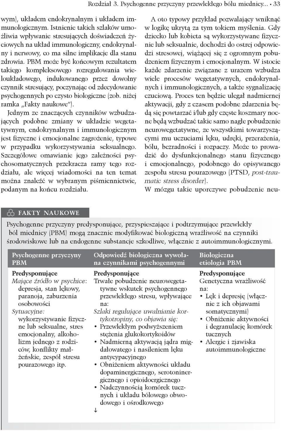 PBM może być końcowym rezultatem takiego kompleksowego rozregulowania wieloukładowego, indukowanego przez dowolny czynnik stresujący, poczynając od zdecydowanie psychogennych po czysto biologiczne