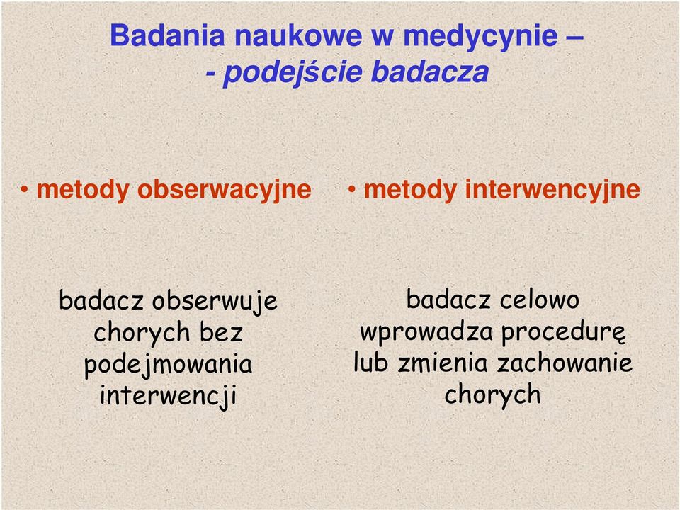 obserwuje chorych bez podejmowania interwencji