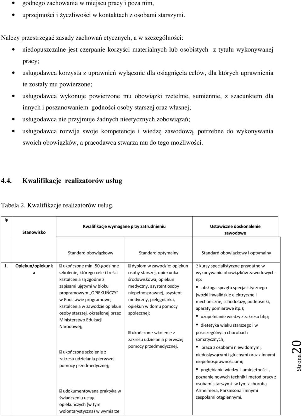 wyłącznie dla osiągnięcia celów, dla których uprawnienia te zostały mu powierzone; usługodawca wykonuje powierzone mu obowiązki rzetelnie, sumiennie, z szacunkiem dla innych i poszanowaniem godności