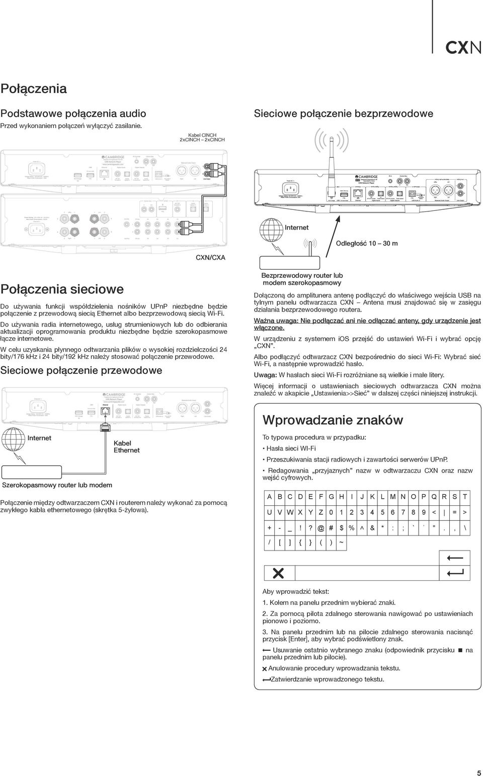 przewodową siecią Ethernet albo bezprzewodową siecią Wi-Fi.