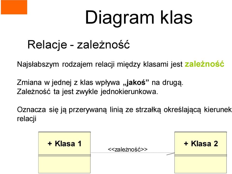 Zależność ta jest zwykle jednokierunkowa.