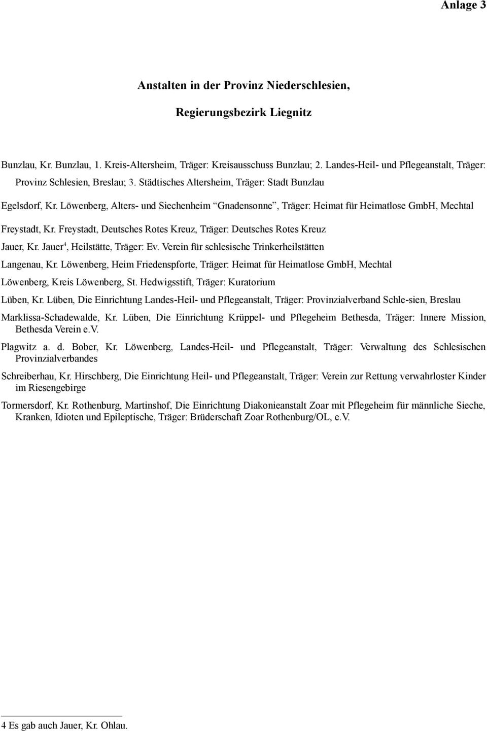 Löwenberg, Alters- und Siechenheim Gnadensonne, Träger: Heimat für Heimatlose GmbH, Mechtal Freystadt, Kr. Freystadt, Deutsches Rotes Kreuz, Träger: Deutsches Rotes Kreuz Jauer, Kr.