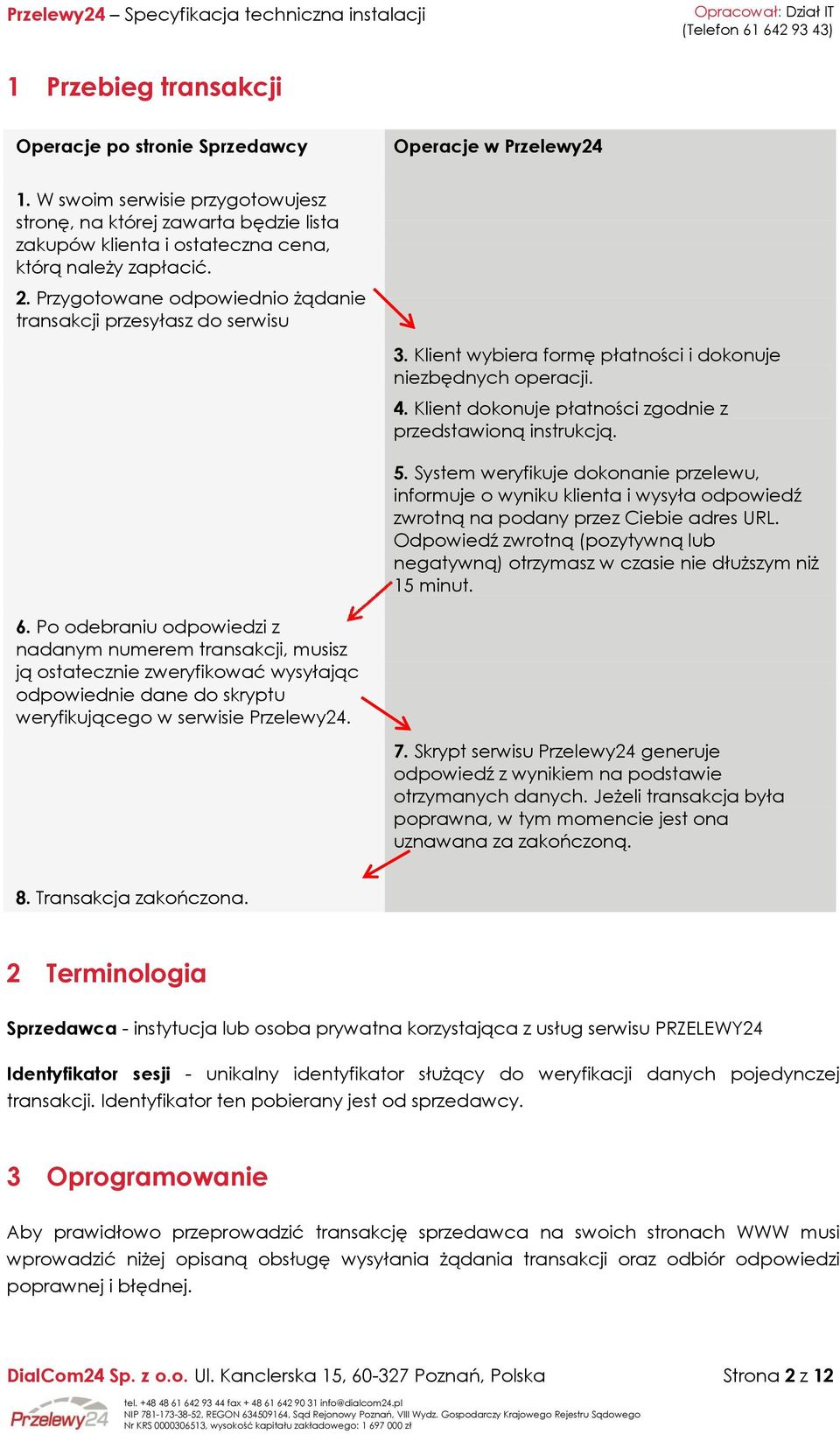 Przygotowane odpowiednio żądanie transakcji przesyłasz do serwisu Przelewy24. 3. Klient wybiera formę płatności i dokonuje niezbędnych operacji. 4.