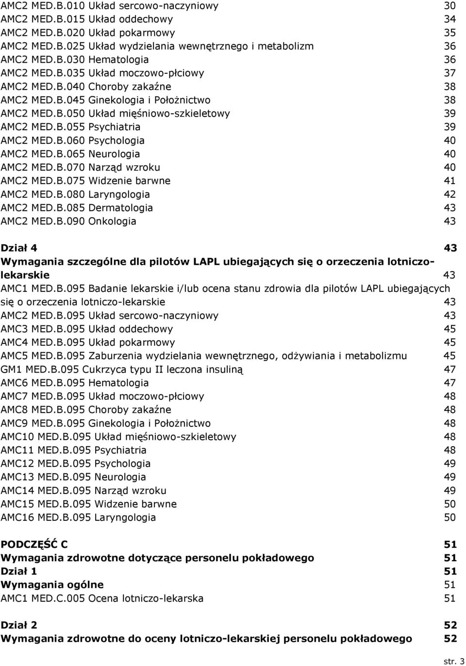 B.065 Neurologia 40 AMC2 MED.B.070 Narząd wzroku 40 AMC2 MED.B.075 Widzenie barwne 41 AMC2 MED.B.080 Laryngologia 42 AMC2 MED.B.085 Dermatologia 43 AMC2 MED.B.090 Onkologia 43 Dział 4 43 Wymagania szczególne dla pilotów LAPL ubiegających się o orzeczenia lotniczolekarskie 43 AMC1 MED.