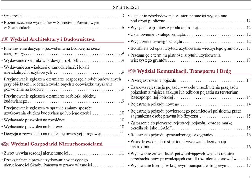 ...................9 Wydawanie zaświadczeń o samodzielności lokali mieszkalnych i użytkowych.