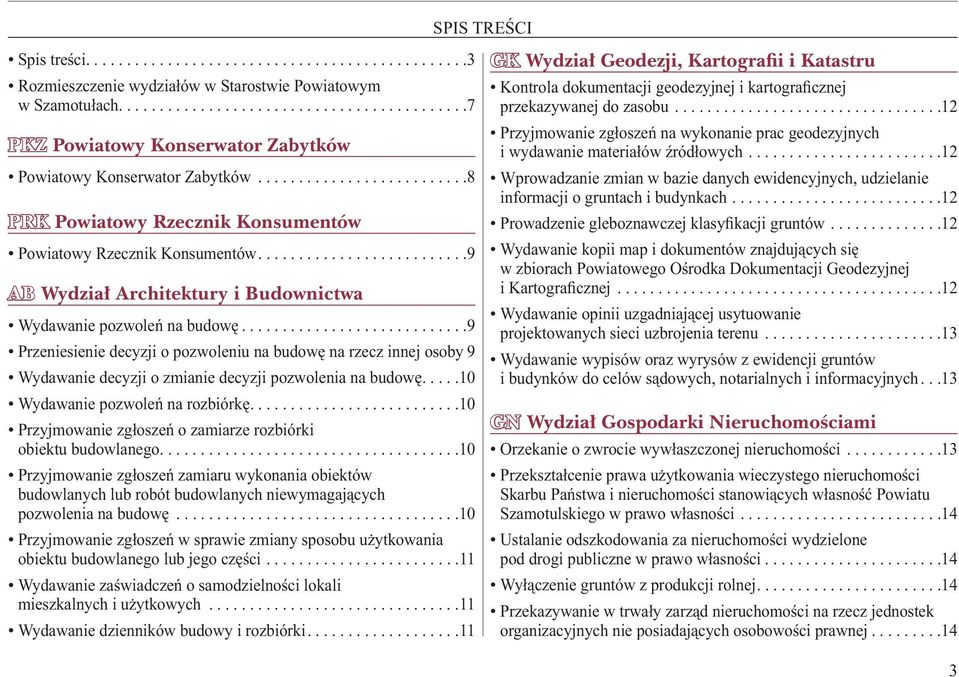 .......................12 Powiatowy Konserwator Zabytków..........................8 Wprowadzanie zmian w bazie danych ewidencyjnych, udzielanie informacji o gruntach i budynkach.