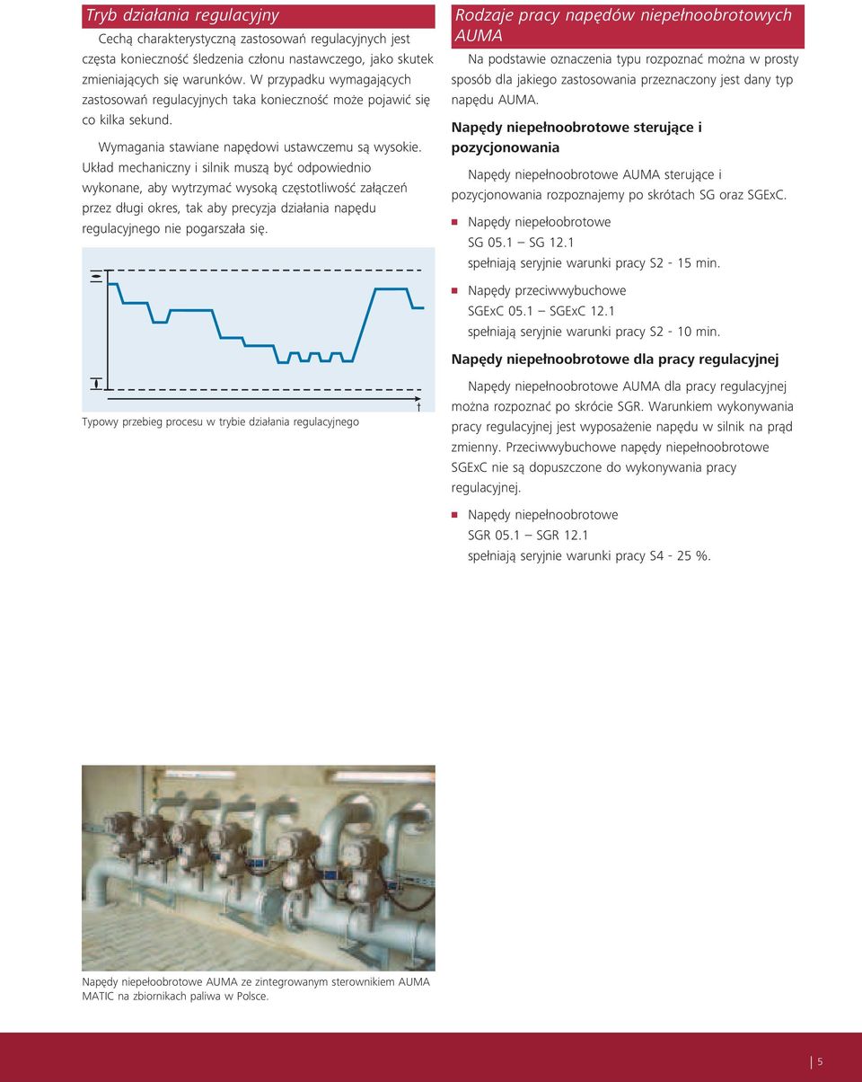 Układ mechaniczny i silnik muszą być odpowiednio wykonane, aby wytrzymać wysoką częstotliwość załączeń przez długi okres, tak aby precyzja działania napędu regulacyjnego nie pogarszała się.