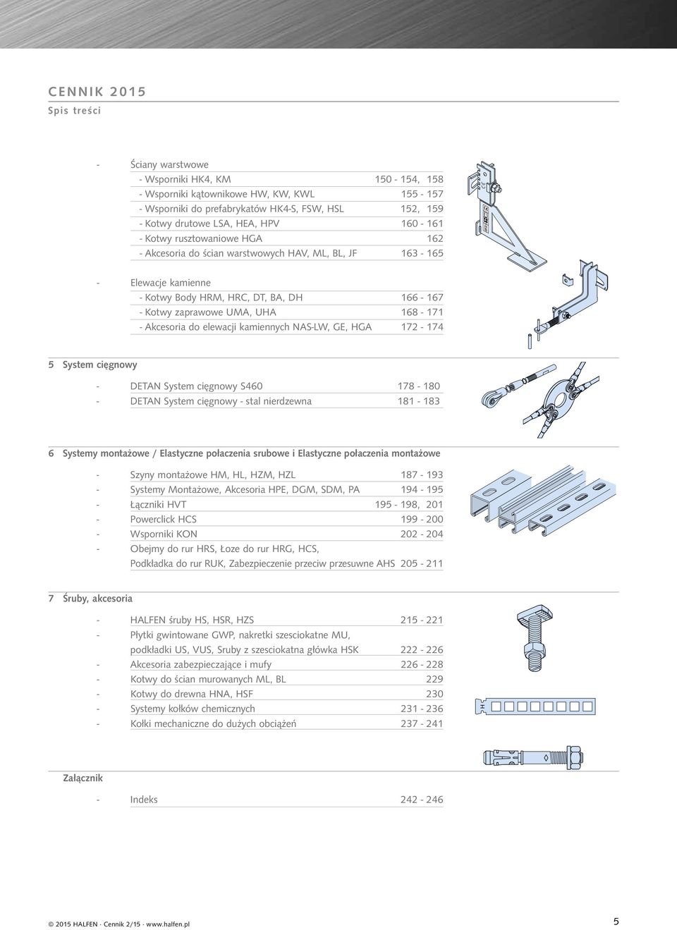 Akcesoria do elewacji kamiennych NAS-LW, GE, HGA - System cięgnowy -- DETAN System cięgnowy S0 8-80 -- DETAN System cięgnowy - stal nierdzewna 8-8 Systemy montażowe / Elastyczne połaczenia srubowe i