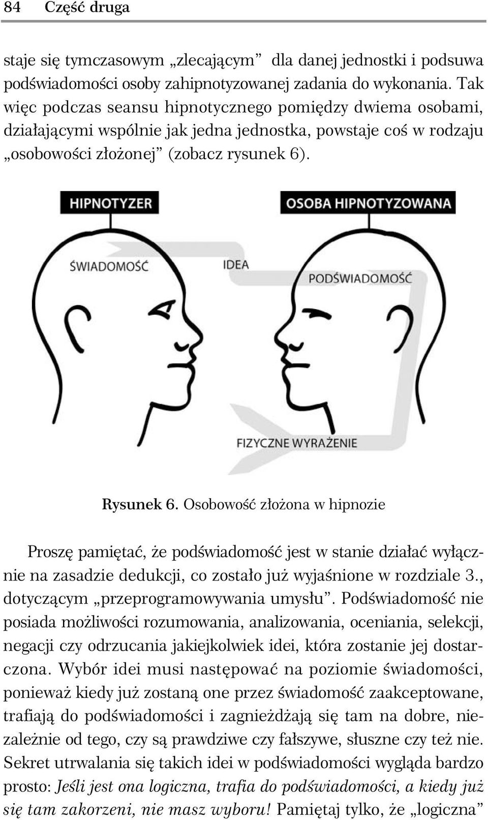 Osobowo z o ona w hipnozie Prosz pami ta, e pod wiadomo jest w stanie dzia a wy cznie na zasadzie dedukcji, co zosta o ju wyja nione w rozdziale 3., dotycz cym przeprogramowywania umys u.