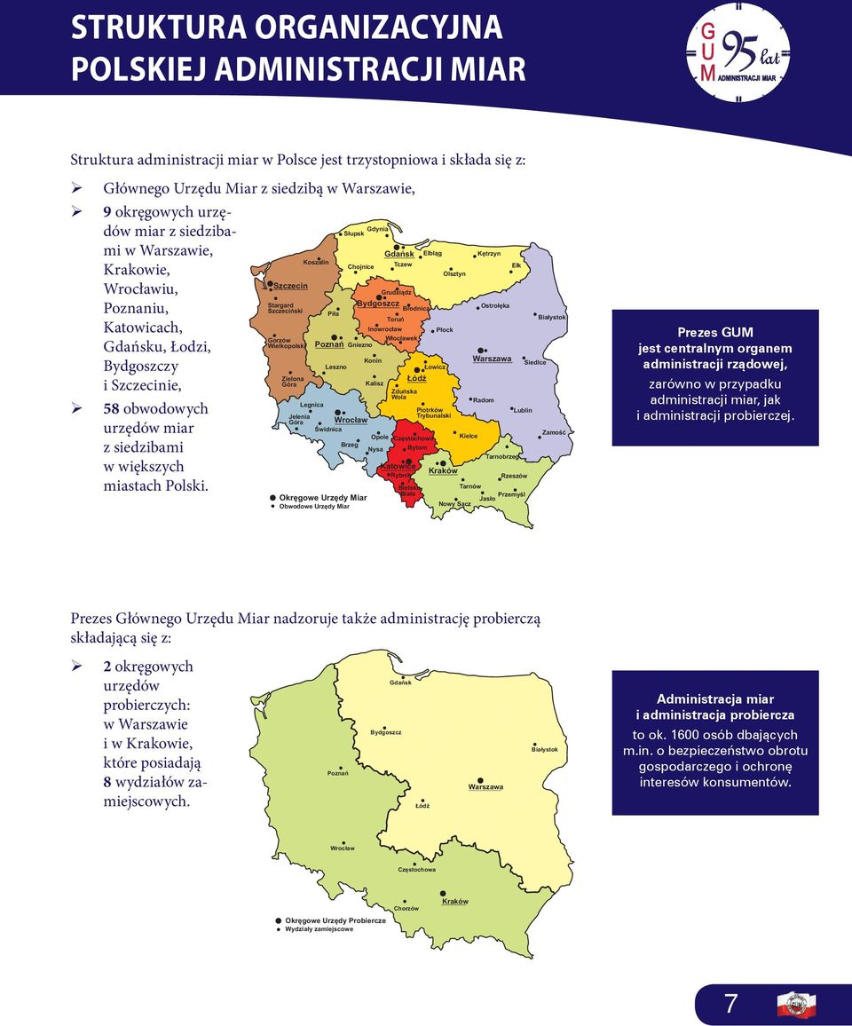 Prezes GUM jest centralnym organem administracji rządowej, zarówno w przypadku administracji miar, jak i administracji probierczej.