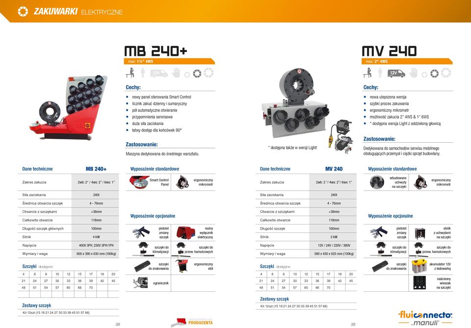 MHP80 nowa ulepszona wersja szybki proces zakuwania ergonomiczny mikrometr możliwość zakucia 2 4WS & 1 6WS * dostępna wersja Light z oddzieloną głowicą Zastosowanie: Dedykowana do samochodów serwisu