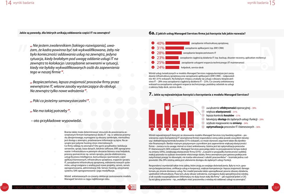 oddanie usługi IT na zewnątrz to kolokacja i zarządzanie serwerami w sytuacji, kiedy nie byłoby wykwalifikowanych osób do zapewnienia tego w naszej firmie. Póki co jesteśmy samowystarczalni.