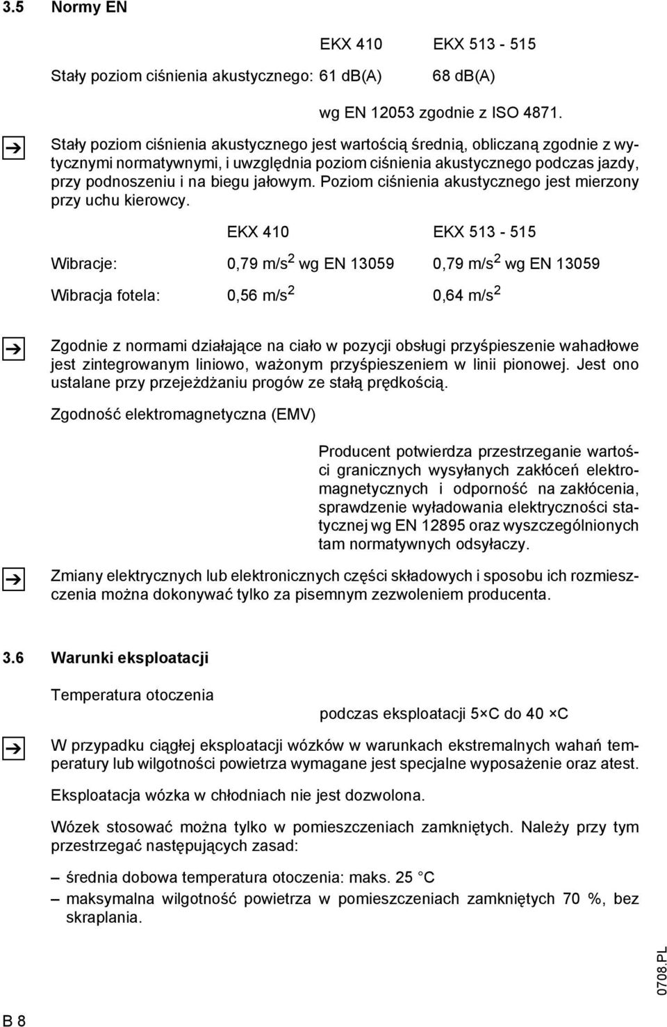 Poziom ciśnienia akustycznego jest mierzony przy uchu kierowcy.