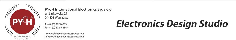 +48 (0) 222442847 www.pychinternationalelectronics.
