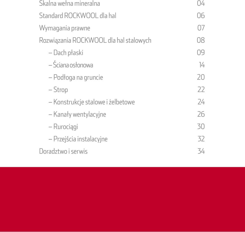 14 Podłoga na gruncie 20 Strop 22 Konstrukcje stalowe i żelbetowe 24