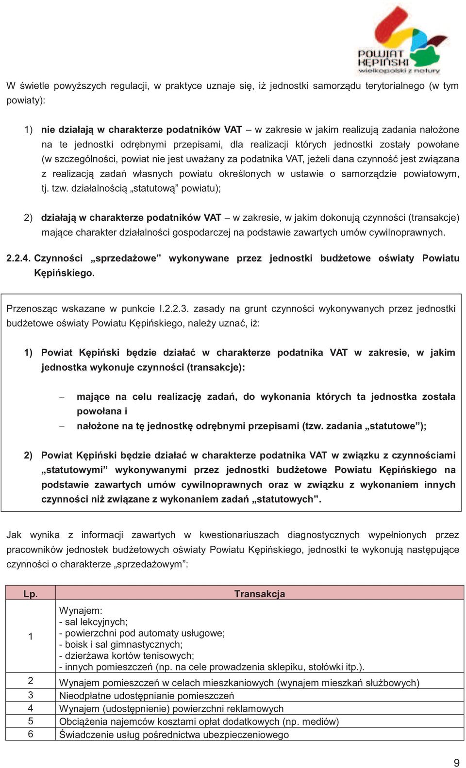 realizacją zadań własnych powiatu określonych w ustawie o samorządzie powiatowym, tj. tzw.