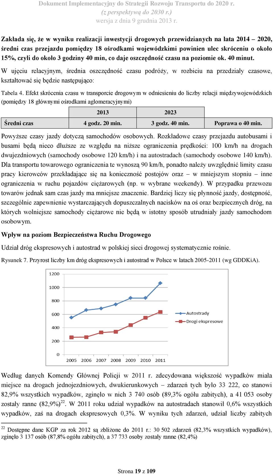 W ujęciu relacyjnym, średnia oszczędność czasu podróży, w rozbiciu na przedziały czasowe, kształtować się będzie następująco: Tabela 4.