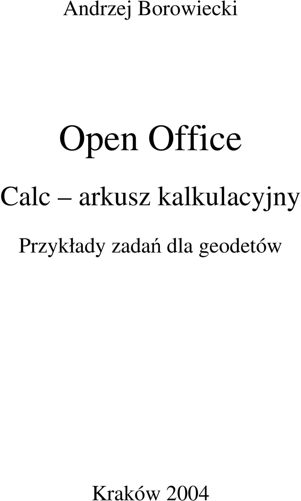 kalkulacyjny Przykłady