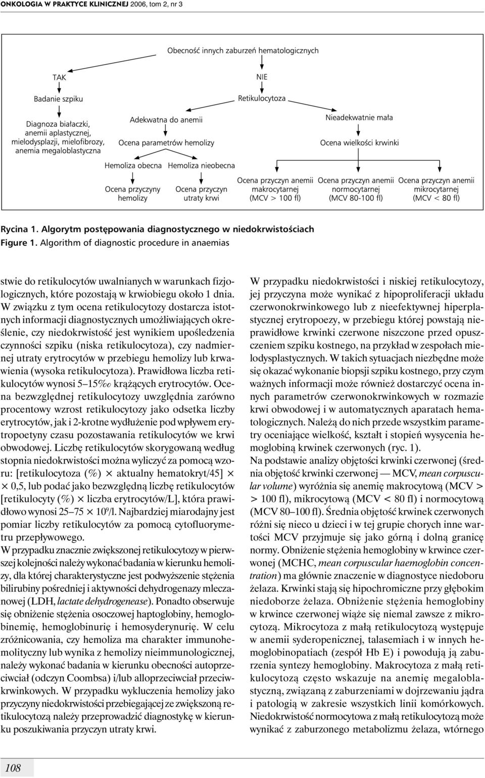 W związku z tym ocena retikulocytozy dostarcza istotnych informacji diagnostycznych umożliwiających określenie, czy niedokrwistość jest wynikiem upośledzenia czynności szpiku (niska retikulocytoza),