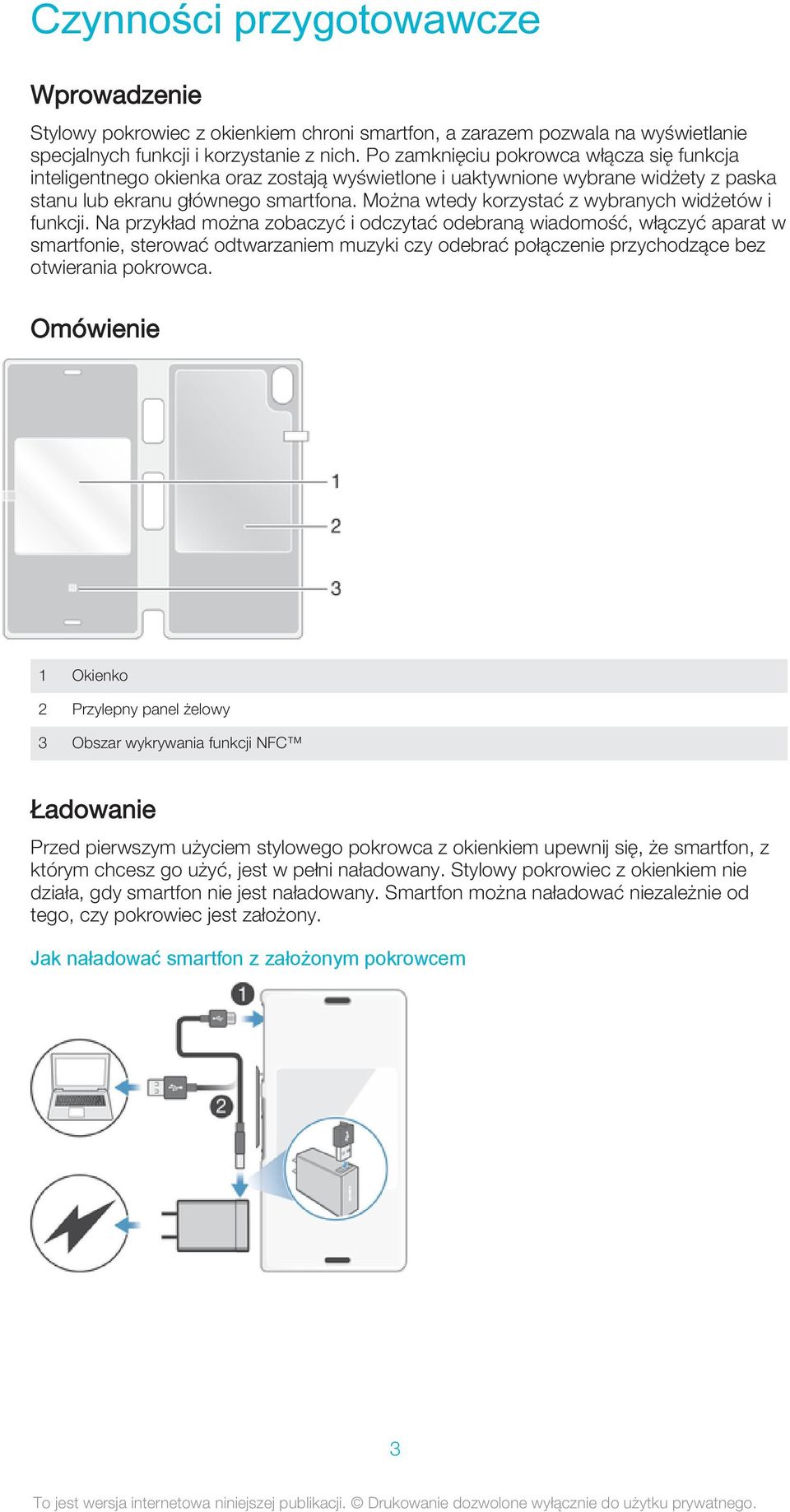 Można wtedy korzystać z wybranych widżetów i funkcji.