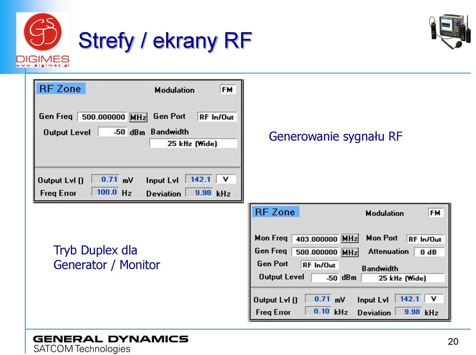 RF Tryb Duplex dla