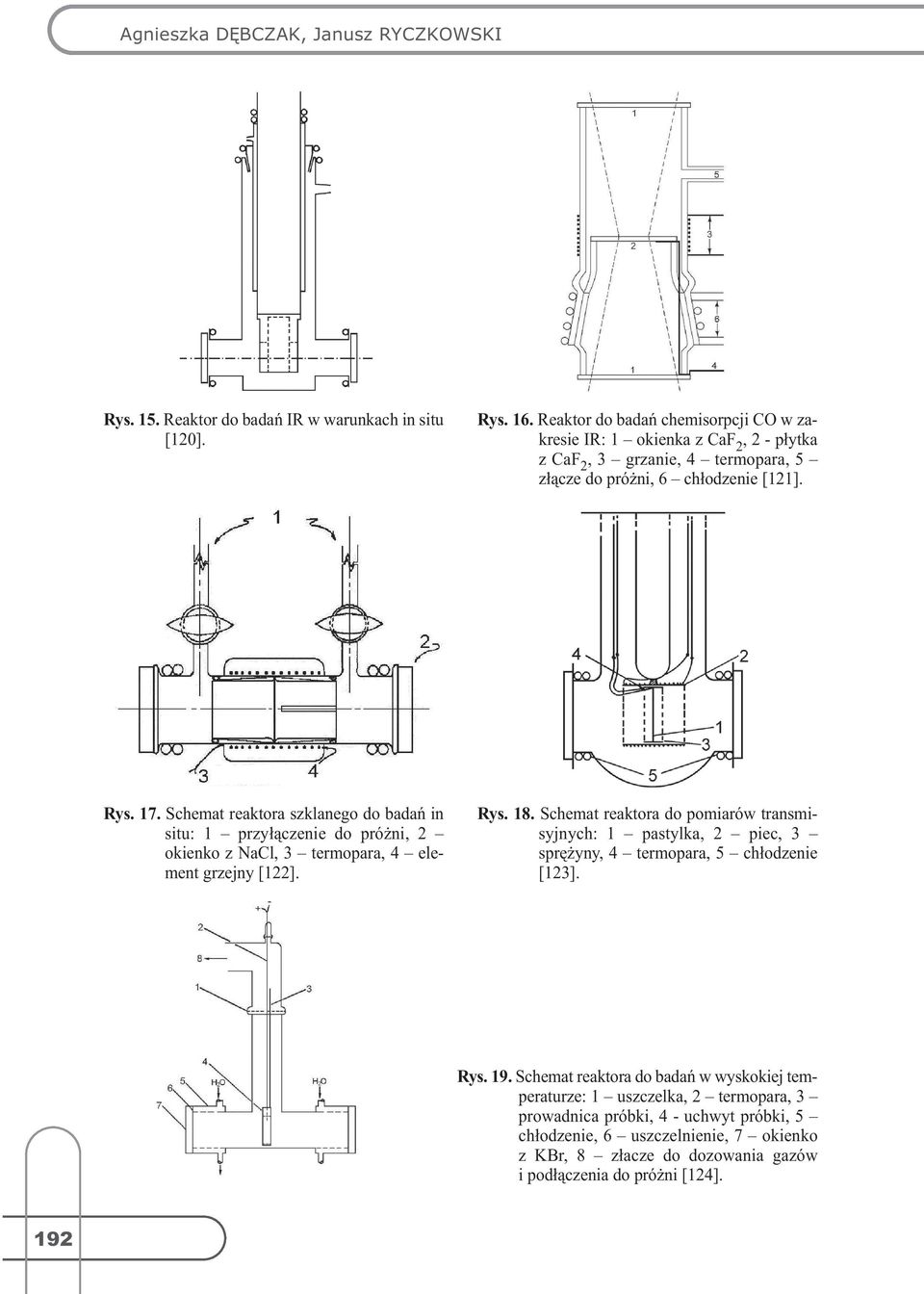 Schemat reaktora szklanego do badań in situ:1 przyłączeniedopróżni,2 okienkoznacl,3 termopara,4 element grzejny[122]. Rys. 18.