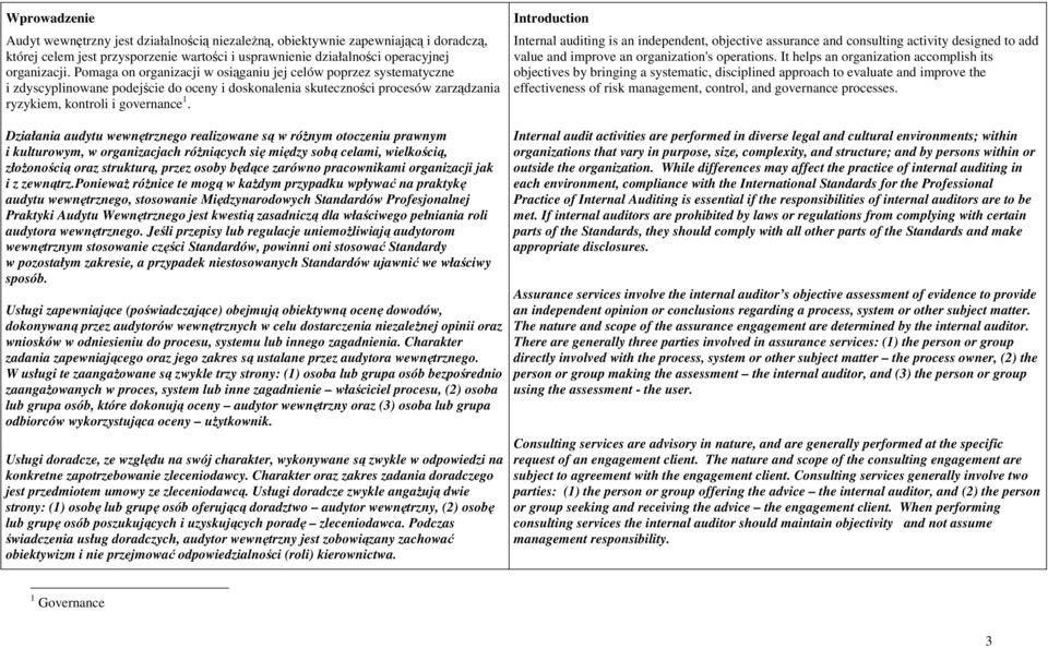 Działania audytu wewnętrznego realizowane są w różnym otoczeniu prawnym i kulturowym, w organizacjach różniących się między sobą celami, wielkością, złożonością oraz strukturą, przez osoby będące