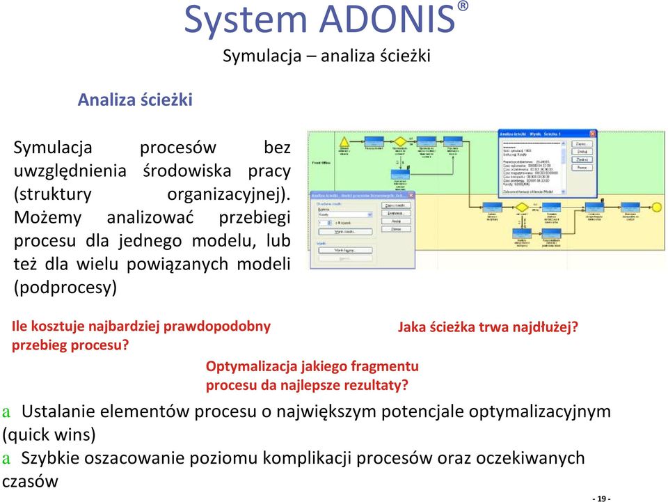 analiza ścieżki Ile kosztuje najbardziej prawdopodobny Jaka ścieżka trwa najdłużej? przebieg procesu?