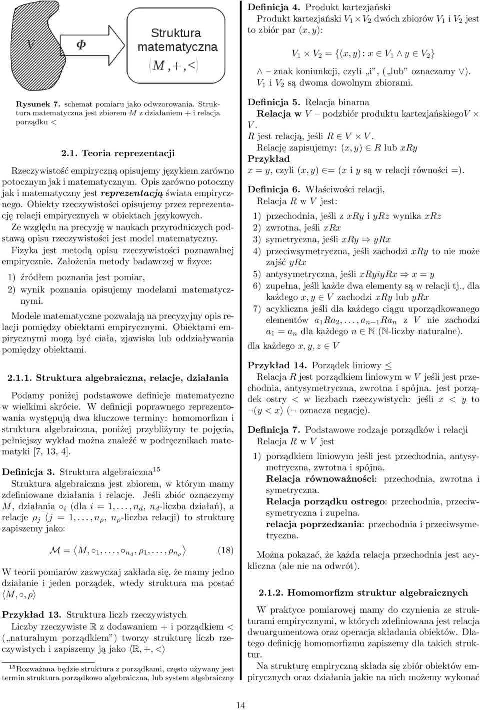 Opis zarówno potoczny jak i matematyczny jest reprezentacją świata empirycznego. Obiekty rzeczywistości opisujemy przez reprezentację relacji empirycznych w obiektach językowych.