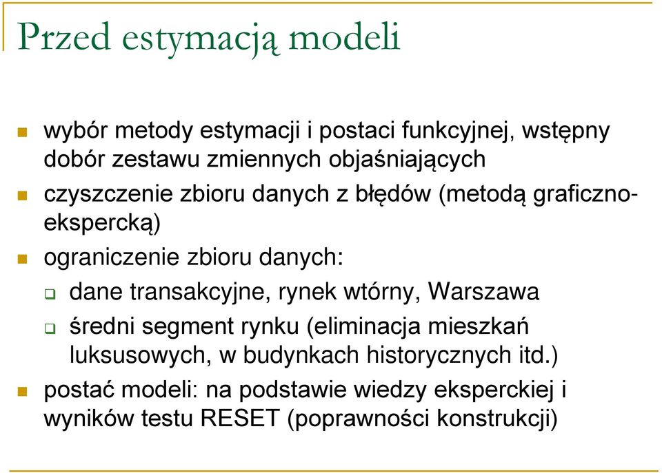 dane transakcyjne, rynek wtórny, Warszawa średni segment rynku (eliminacja mieszkań luksusowych, w