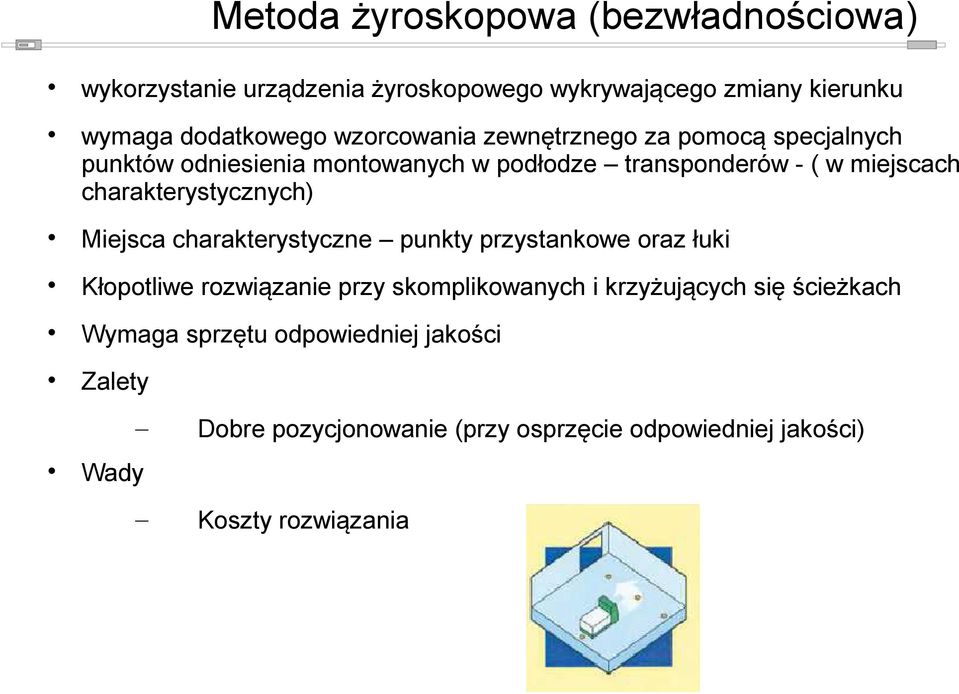 charakterystycznych) Miejsca charakterystyczne punkty przystankowe oraz łuki Kłopotliwe rozwiązanie przy skomplikowanych i