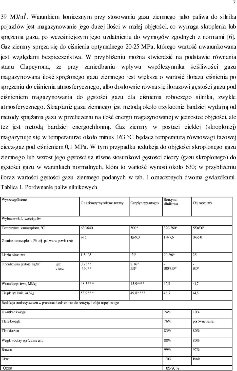 jego uzdatnieniu do wymogów zgodnych z normami [6]. Gaz ziemny spręża się do ciśnienia optymalnego 20-25 MPa, którego wartość uwarunkowana jest względami bezpieczeństwa.