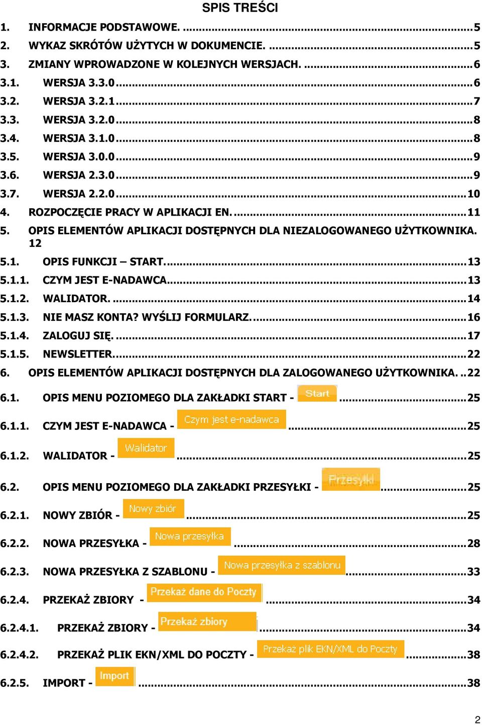 OPIS ELEMENTÓW APLIKACJI DOSTĘPNYCH DLA NIEZALOGOWANEGO UŻYTKOWNIKA. 12 5.1. OPIS FUNKCJI START.... 13 5.1.1. CZYM JEST E-NADAWCA. NADAWCA...... 13 5.1.2. WALIDATOR.... 14 5.1.3. NIE MASZ KONTA?