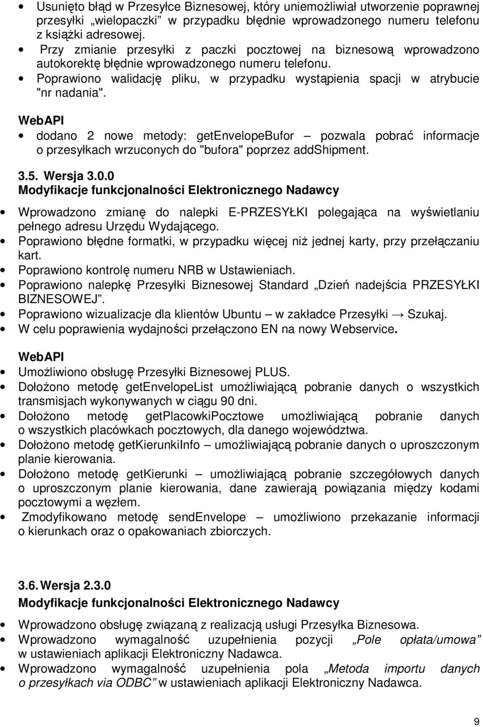 Poprawiono walidację pliku, w przypadku wystąpienia spacji w atrybucie "nr nadania".