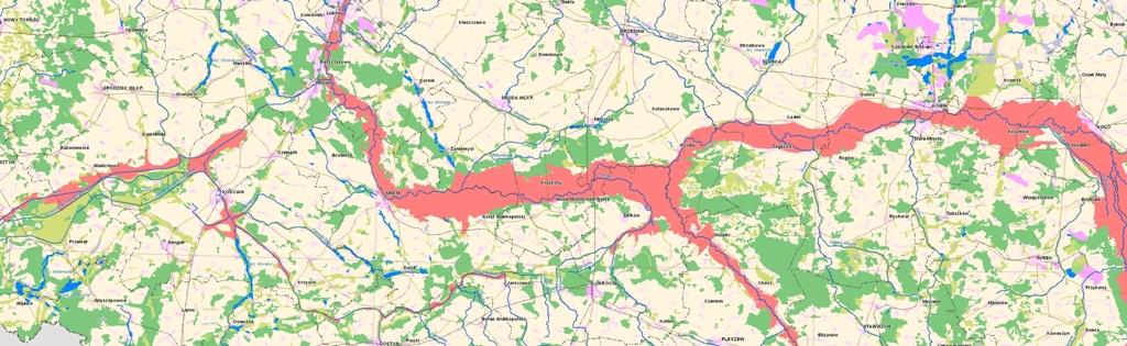 powodziowego Mapa obszarów narażonych na niebezpieczeństwo powodzi Mapa