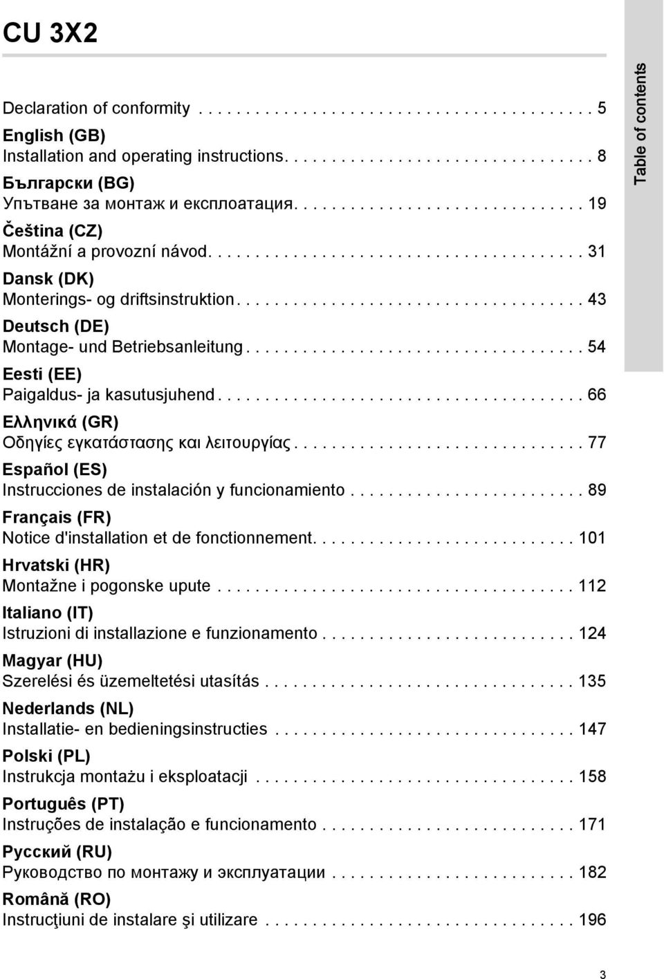 .................................... 43 Deutsch (DE) Montage- und Betriebsanleitung.................................... 54 Eesti (EE) Paigaldus- ja kasutusjuhend.