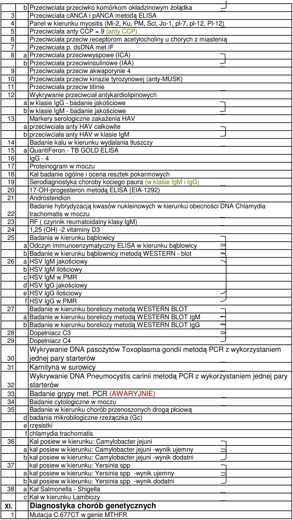 if 8 a Przeciwciała przeciwwyspowe (ICA) b Przeciwciała przeciwinsulinowe (IAA) 9 Przeciwciała przeciw akwaporynie 4 10 Przeciwciała przeciw kinazie tyrozynowej (anty-musk) 11 Przeciwciała przeciw