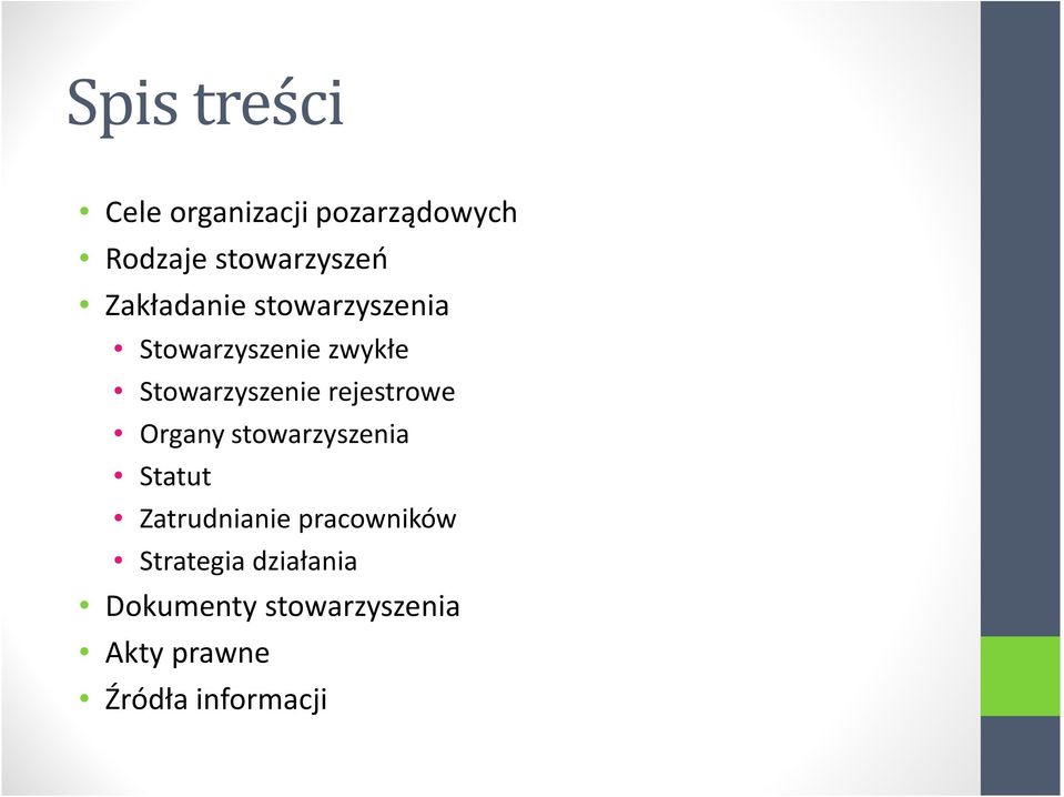 rejestrowe Organy stowarzyszenia Statut Zatrudnianie pracowników