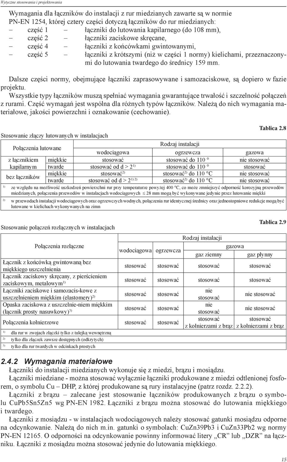 do lutowania twardego do średnicy 159 mm. Dalsze części normy, obejmujące łączniki zaprasowywane i samozaciskowe, są dopiero w fazie projektu.