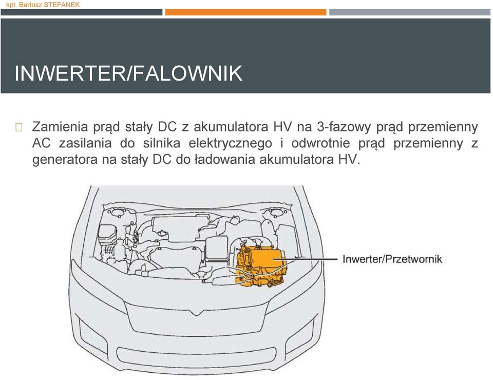 zasilania do silnika elektrycznego i odwrotnie prąd