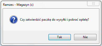 Zestawienie przesyłek 13 Zatwierdzenie paczki z bufora, pobranie opłaty (tylko przesyłki o statusie oczekuje na wysyłkę ) Po wybraniu Tak przesyłka przechodzi w status Dostarczana do odbiorcy,