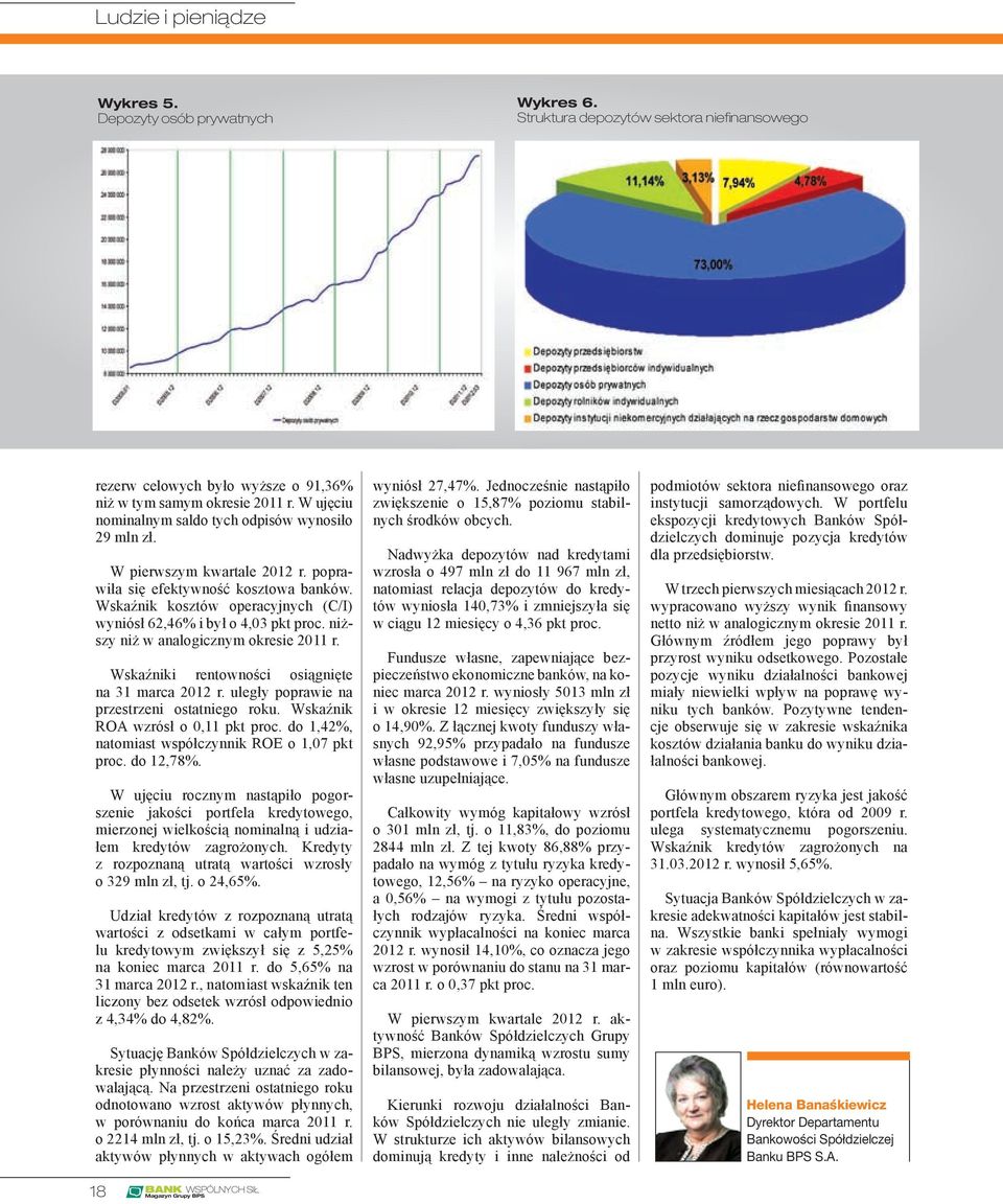 Wskaźnik kosztów operacyjnych (C/I) wyniósł 62,46% i był o 4,03 pkt proc. niższy niż w analogicznym okresie 2011 r. Wskaźniki rentowności osiągnięte na 31 marca 2012 r.