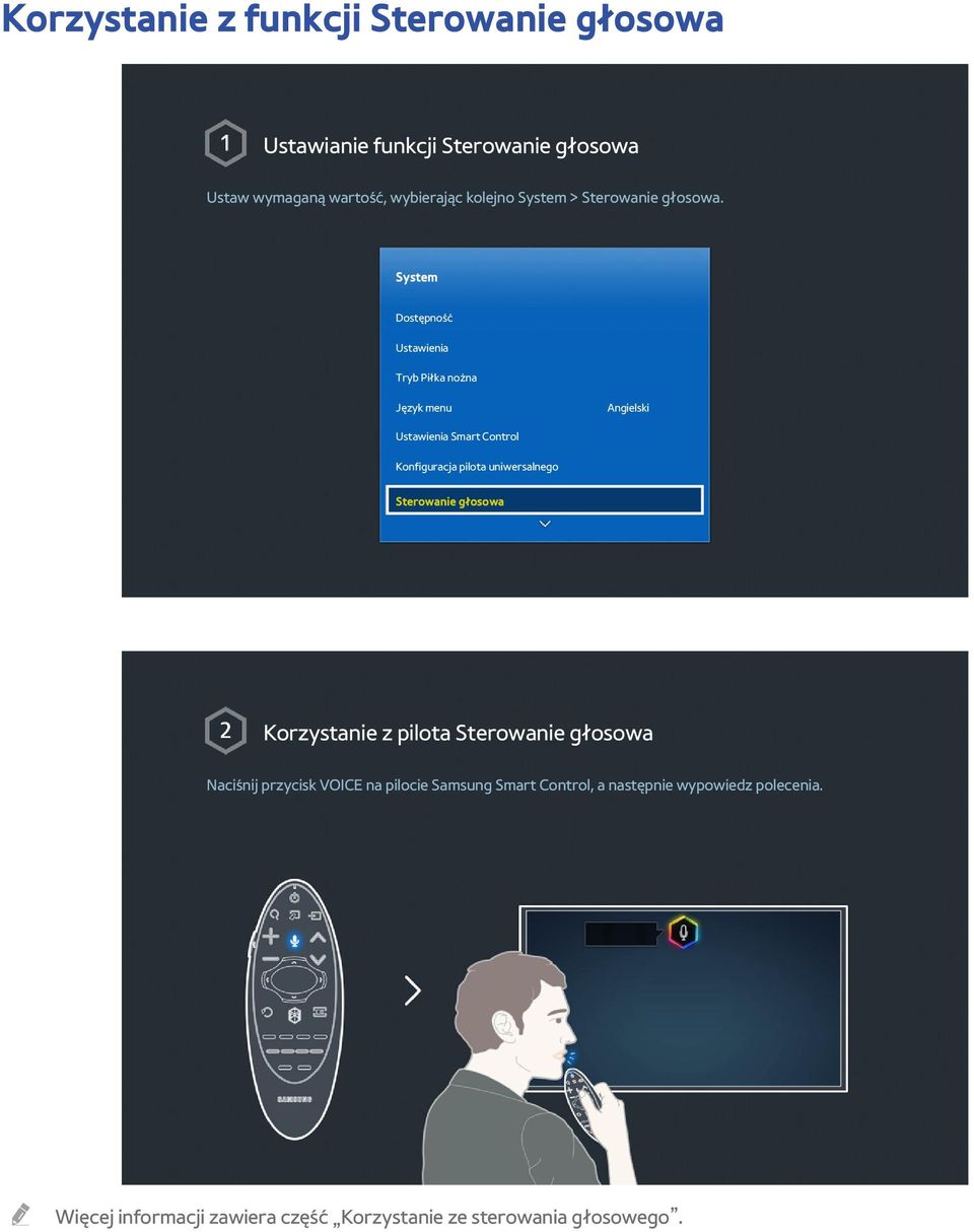 System Dostępność Ustawienia Tryb Piłka nożna Język menu Angielski Ustawienia Smart Control Konfiguracja pilota