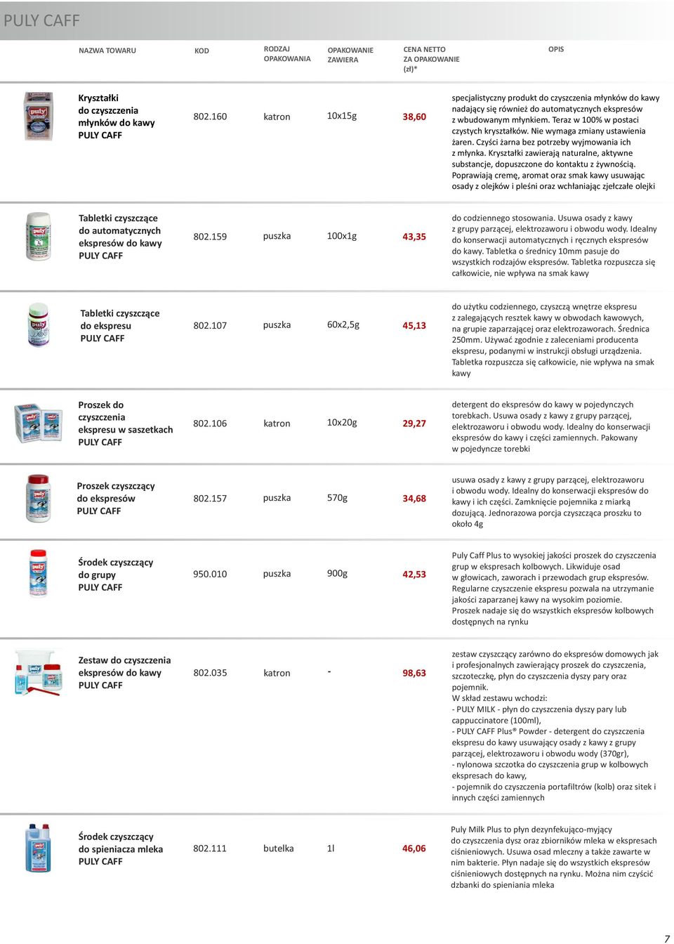 Nie wymaga zmiany ustawienia żaren. Czyści żarna bez potrzeby wyjmowania ich z młynka. Kryształki zawierają naturalne, aktywne substancje, dopuszczone do kontaktu z żywnością.