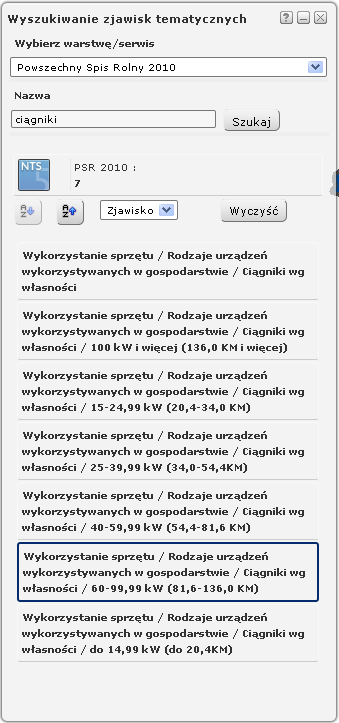 Znajdź na liście temat Wykorzystanie sprzętu / Rodzaje urządzeo wykorzystywanych w gospodarstwie / Ciągniki wg własności/60-99,99 KW (81.6-136.0 KM).