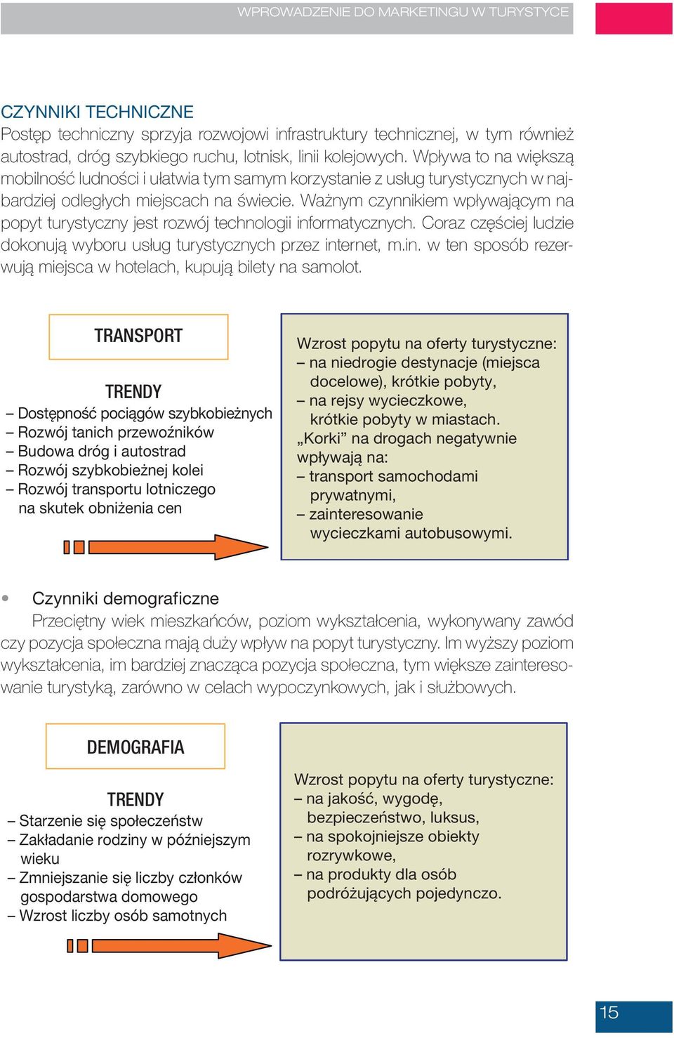 Ważnym czynnikiem wpływającym na popyt turystyczny jest rozwój technologii informatycznych. Coraz częściej ludzie dokonują wyboru usług turystycznych przez internet, m.in. w ten sposób rezerwują miejsca w hotelach, kupują bilety na samolot.