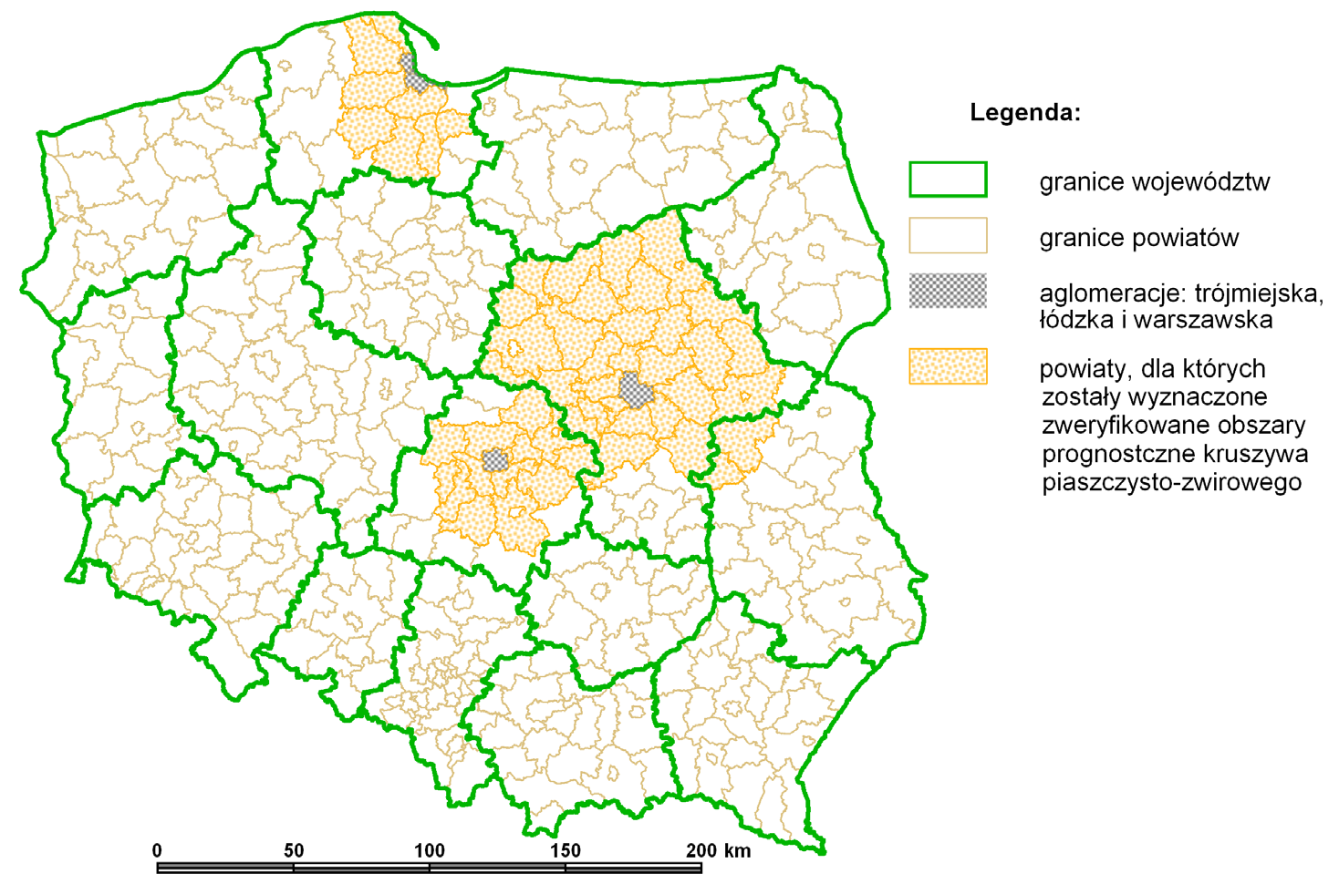 108 Kozłowska i inni 2016 / Gospodarka Surowcami Mineralnymi Mineral Resources Management 32(1), 103 118 Rys. 1. Korytarze dróg krajowych i autostrad objęte badaniami w ramach MGśP II Fig. 1. Corridors along motorways and expressways included in the re-evaluation within the MGśP II Rys.