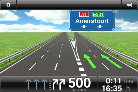 Asystent pasa ruchu Informacje o asystencie pasa ruchu Aplikacja TomTom app pomaga przygotować się do zjazdu z autostrady i skrzyżowań, pokazując, który pas jezdni należy zająć.